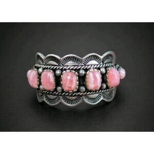 Sterling Silver Rhodonite Stone Ring .925 Size 11 Unisex Signed BBJ E-TN25